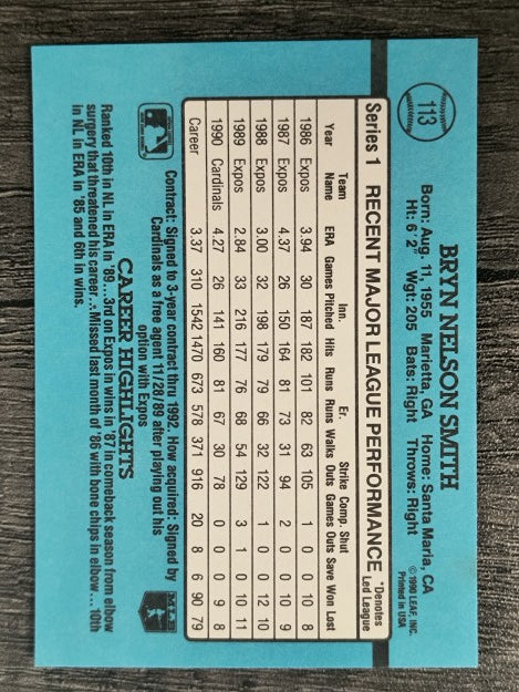 1991 Donruss #113 Bryn Smith