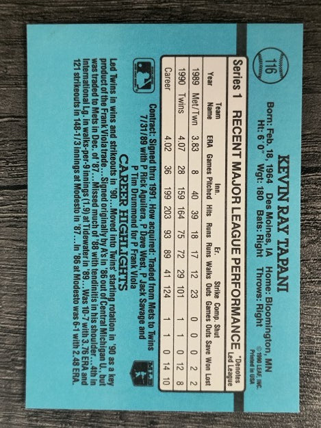 1991 Donruss #116 Kevin Tapani