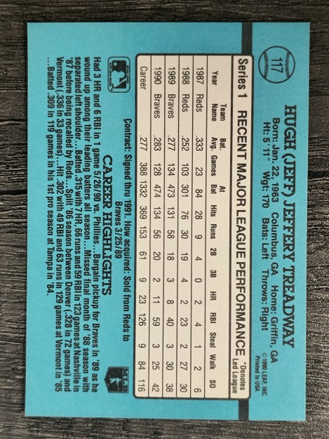 1991 Donruss #117 Jeff Treadway
