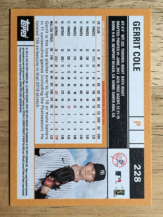 2020 Topps Archives #228 Gerrit Cole