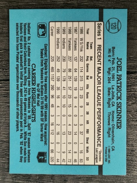 1991 Donruss #120 Joel Skinner