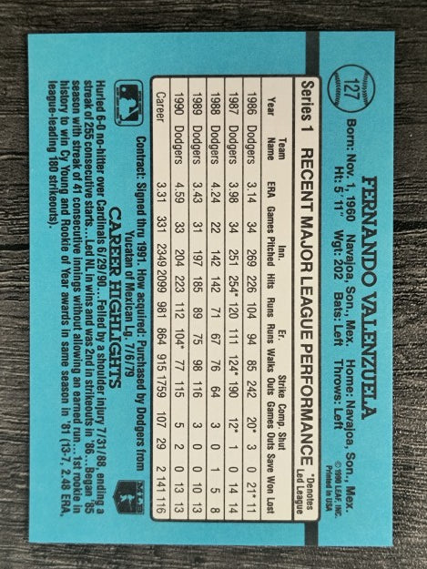 1991 Donruss #127 Fernando Valenzuela
