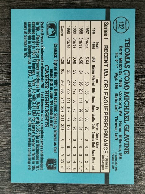 1991 Donruss #132 Tom Glavine