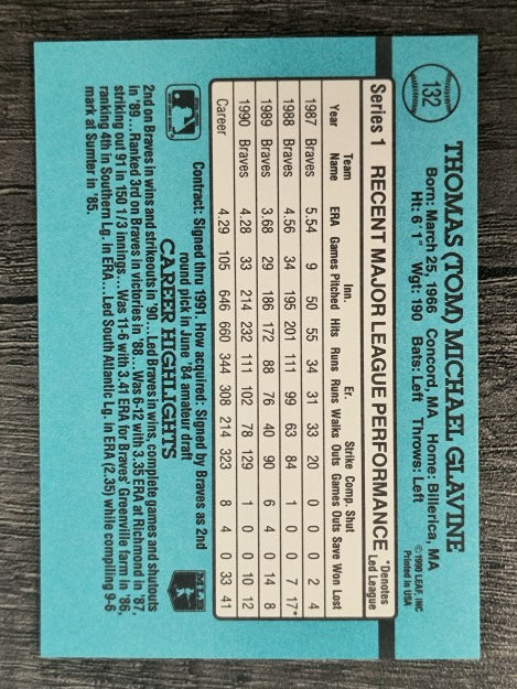 1991 Donruss #132 Tom Glavine