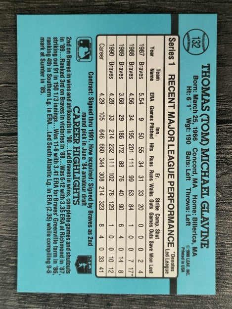 1991 Donruss #132 Tom Glavine