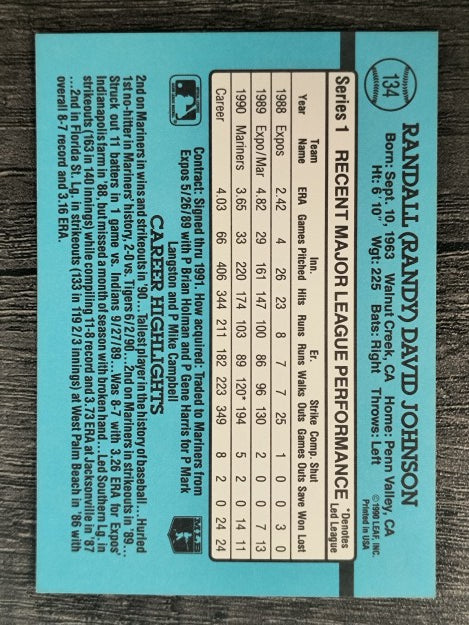 1991 Donruss #134 Randy Johnson