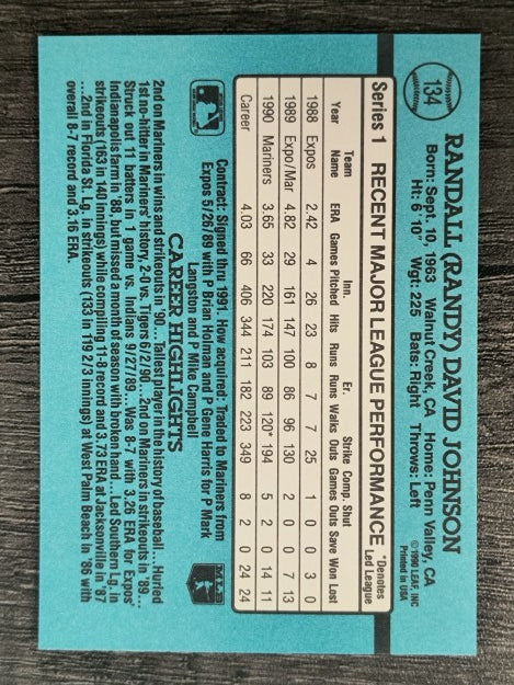 1991 Donruss #134 Randy Johnson