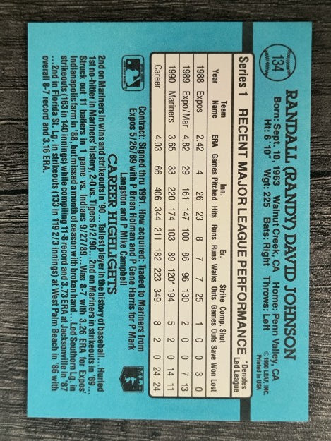 1991 Donruss #134 Randy Johnson