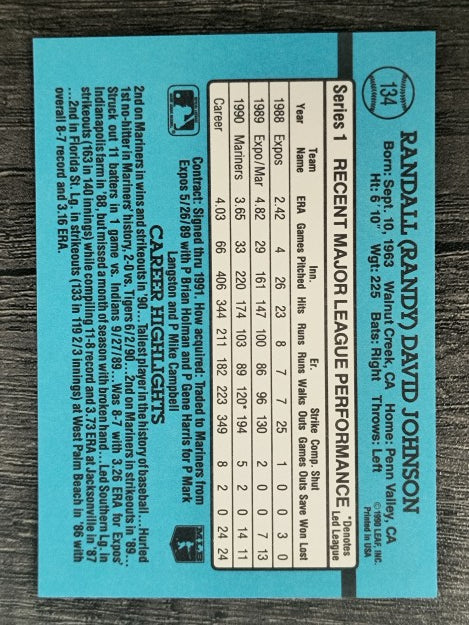 1991 Donruss #134 Randy Johnson