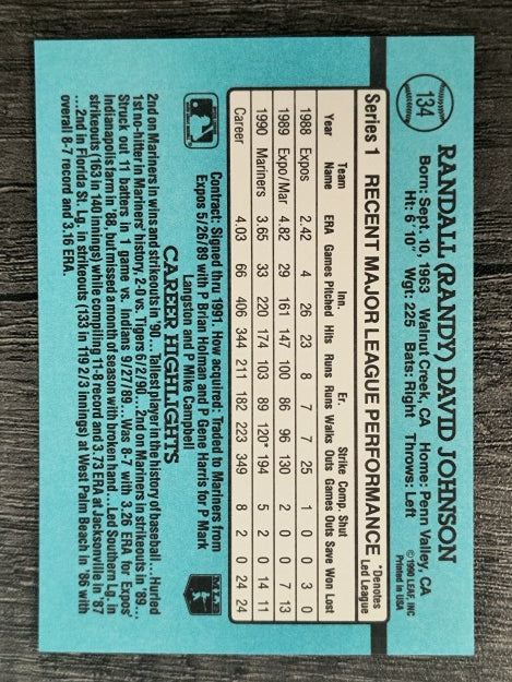 1991 Donruss #134 Randy Johnson
