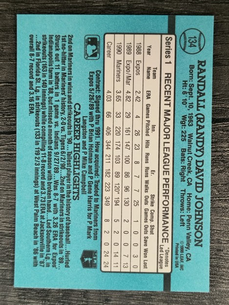 1991 Donruss #134 Randy Johnson