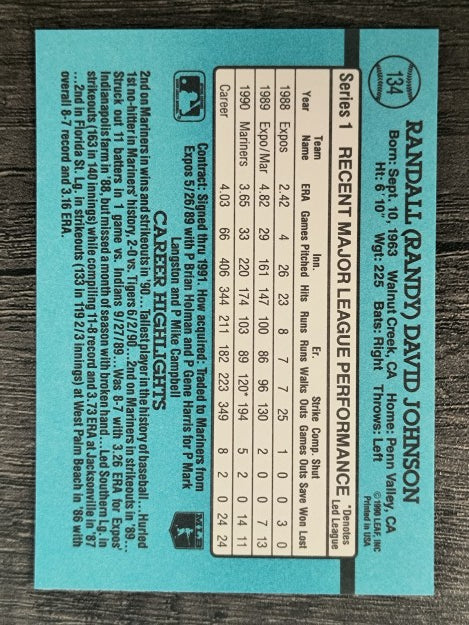 1991 Donruss #134 Randy Johnson