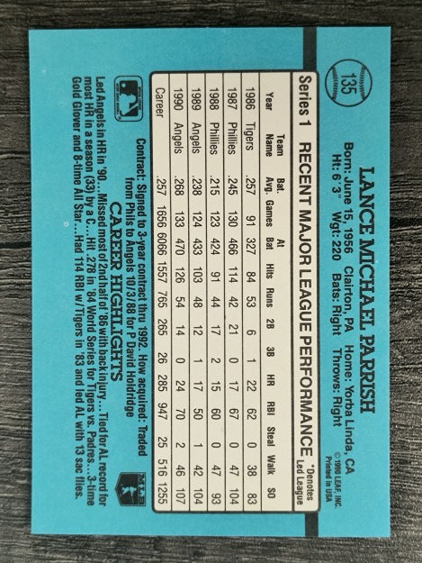 1991 Donruss #135 Lance Parrish