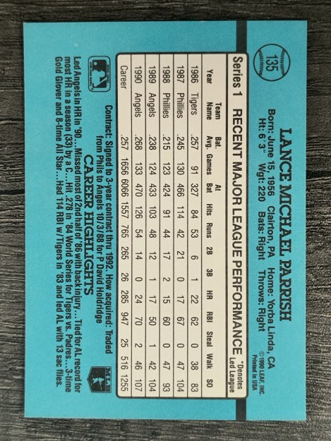 1991 Donruss #135 Lance Parrish
