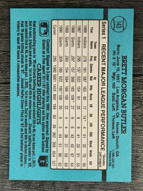 1991 Donruss #143 Brett Butler