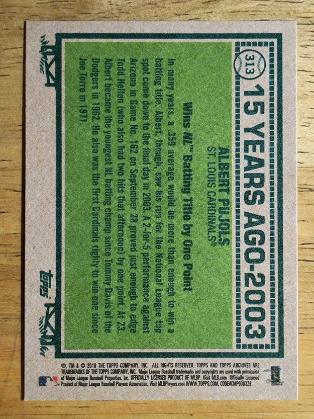 2018 Topps Archives #313 Albert Pujols TBTC
