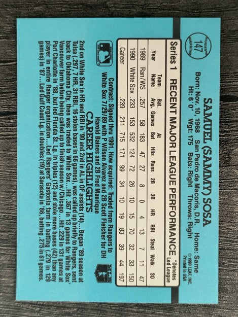 1991 Donruss #147 Sammy Sosa
