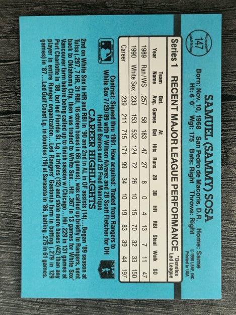 1991 Donruss #147 Sammy Sosa