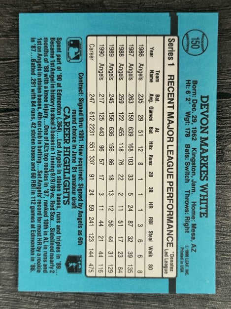 1991 Donruss #150 Devon White
