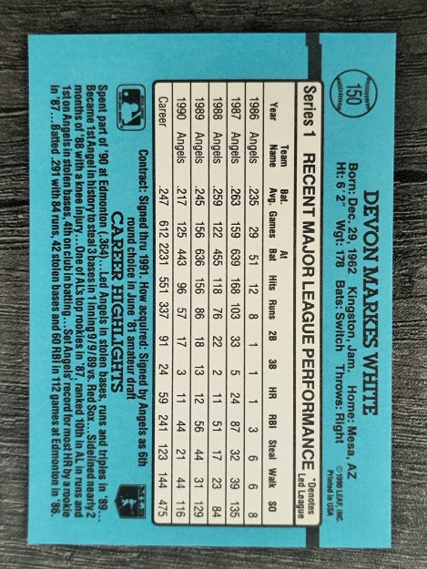 1991 Donruss #150 Devon White
