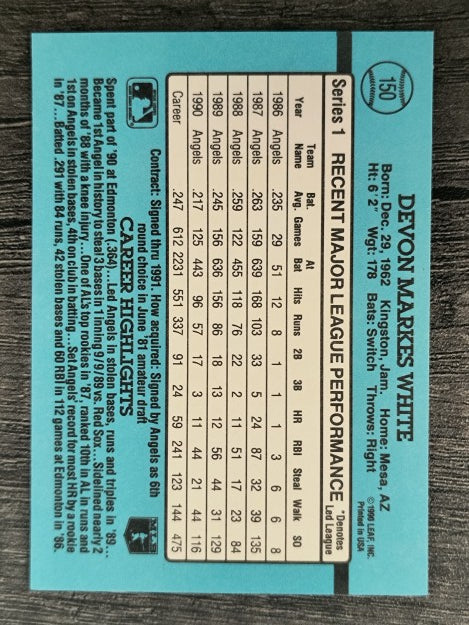 1991 Donruss #150 Devon White