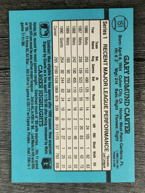 1991 Donruss #151 Gary Carter