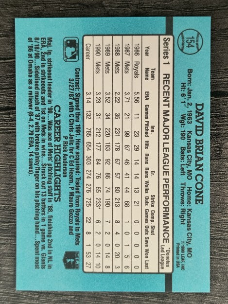 1991 Donruss #154 David Cone