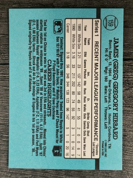 1991 Donruss #159 Greg Hibbard