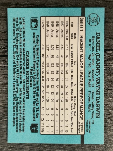 1991 Donruss #165 Danny Darwin