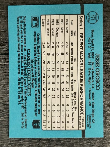 1991 Donruss #171 Jesse Orosco