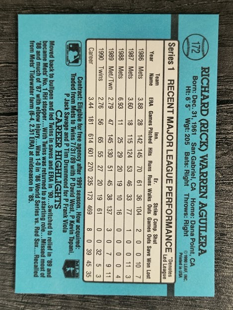 1991 Donruss #172 Rick Aguilera