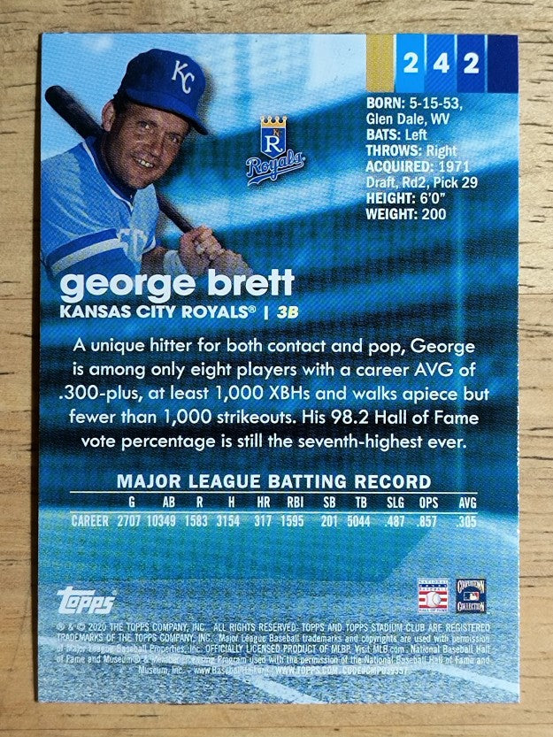 2020 Stadium Club #242 George Brett