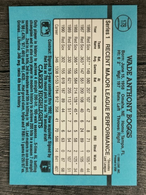1991 Donruss #178 Wade Boggs