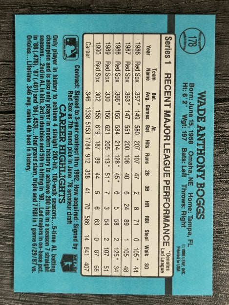 1991 Donruss #178 Wade Boggs