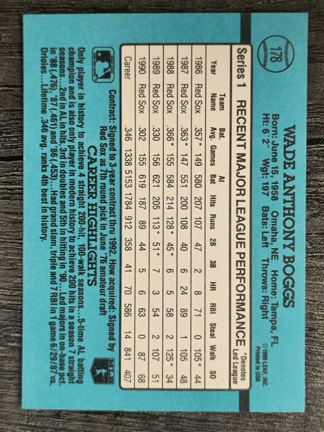 1991 Donruss #178 Wade Boggs