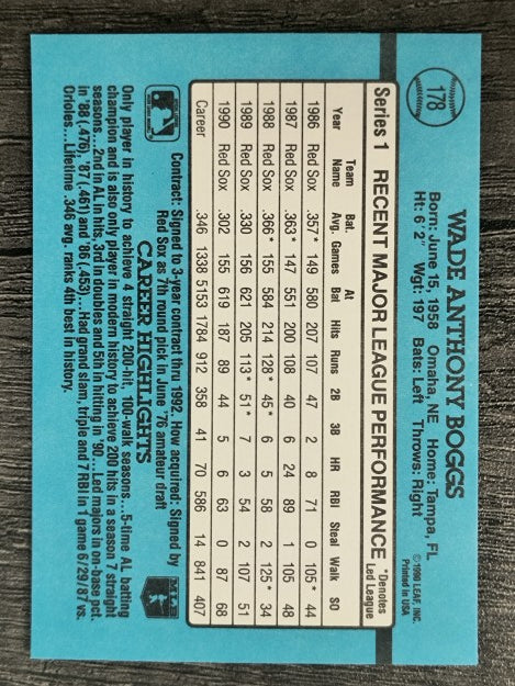 1991 Donruss #178 Wade Boggs