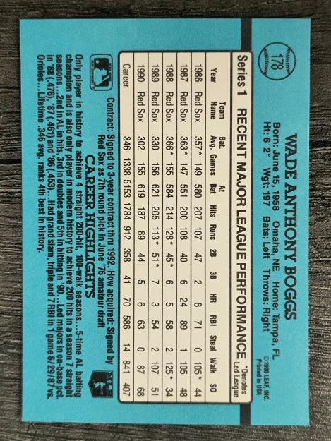 1991 Donruss #178 Wade Boggs