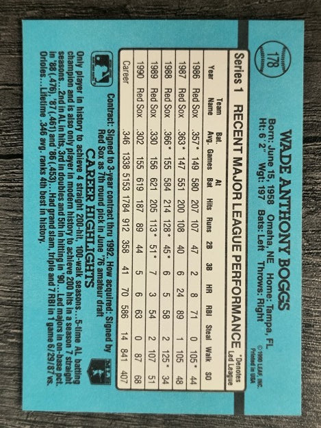 1991 Donruss #178 Wade Boggs