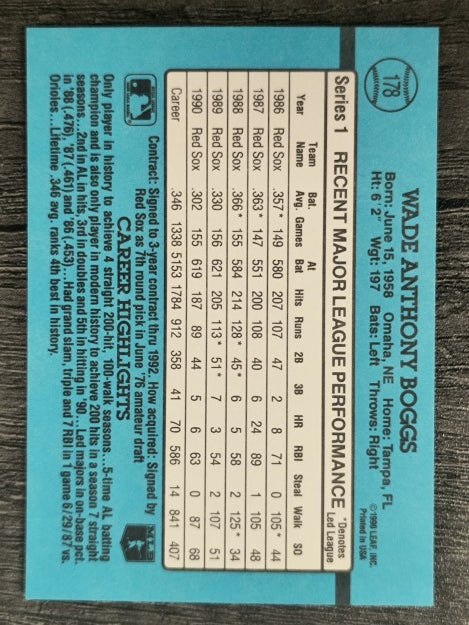 1991 Donruss #178 Wade Boggs