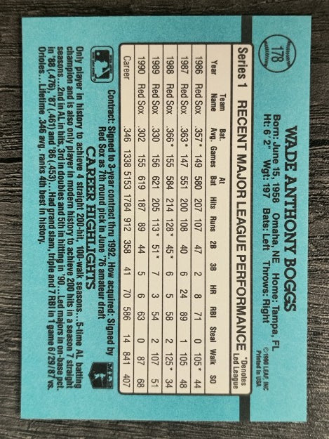 1991 Donruss #178 Wade Boggs