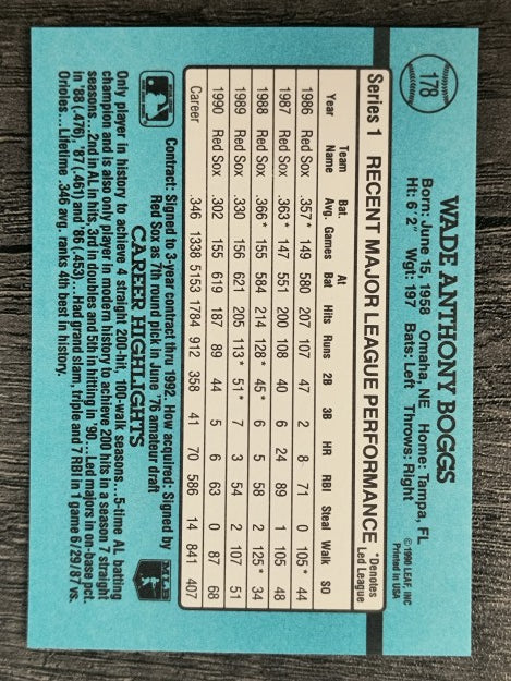 1991 Donruss #178 Wade Boggs