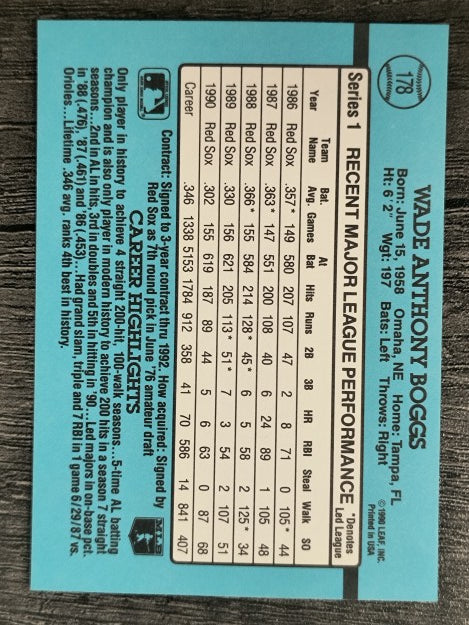 1991 Donruss #178 Wade Boggs