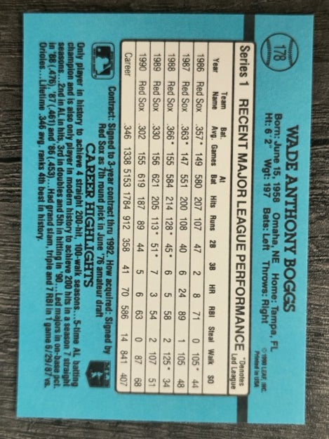 1991 Donruss #178 Wade Boggs