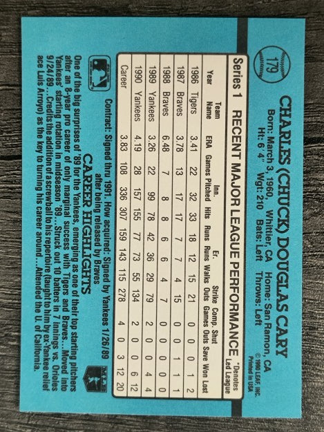 1991 Donruss #179 Chuck Cary