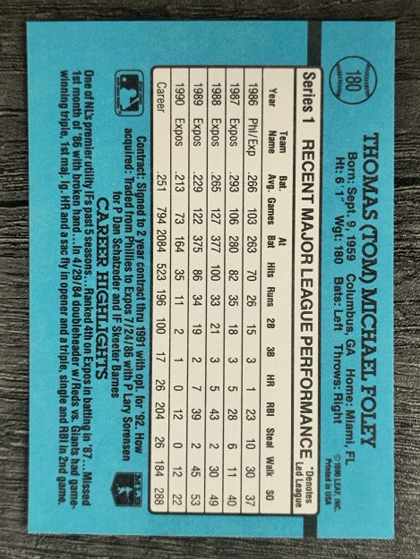 1991 Donruss #180 Tom Foley