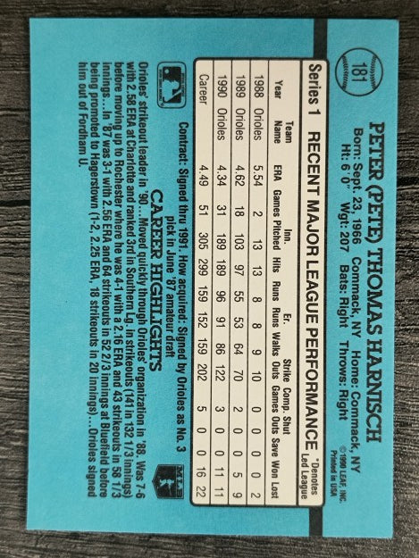 1991 Donruss #181 Pete Harnisch
