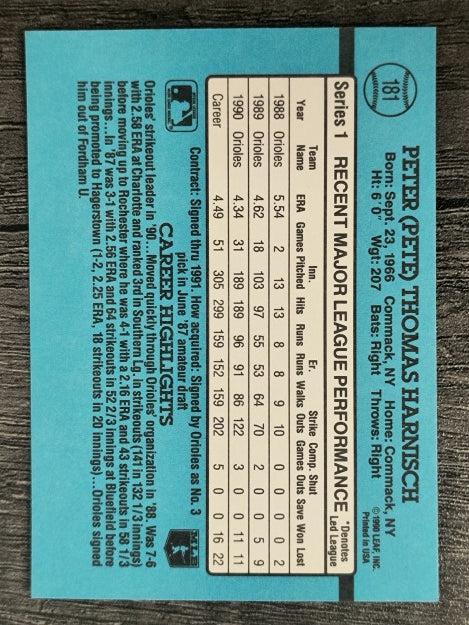 1991 Donruss #181 Pete Harnisch
