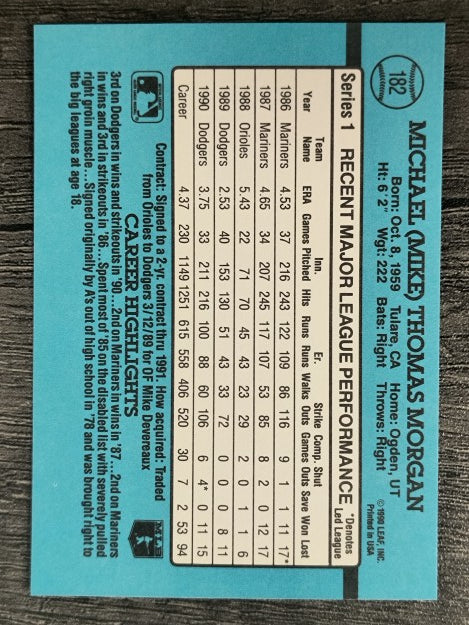 1991 Donruss #182 Mike Morgan