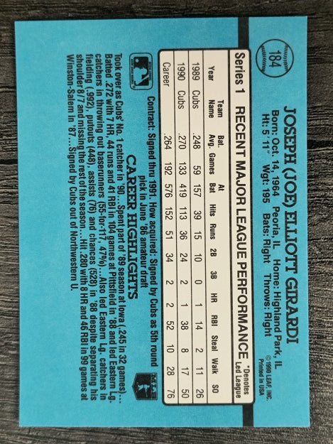 1991 Donruss #184 Joe Girardi