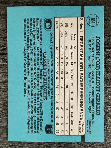 1991 Donruss #184 Joe Girardi
